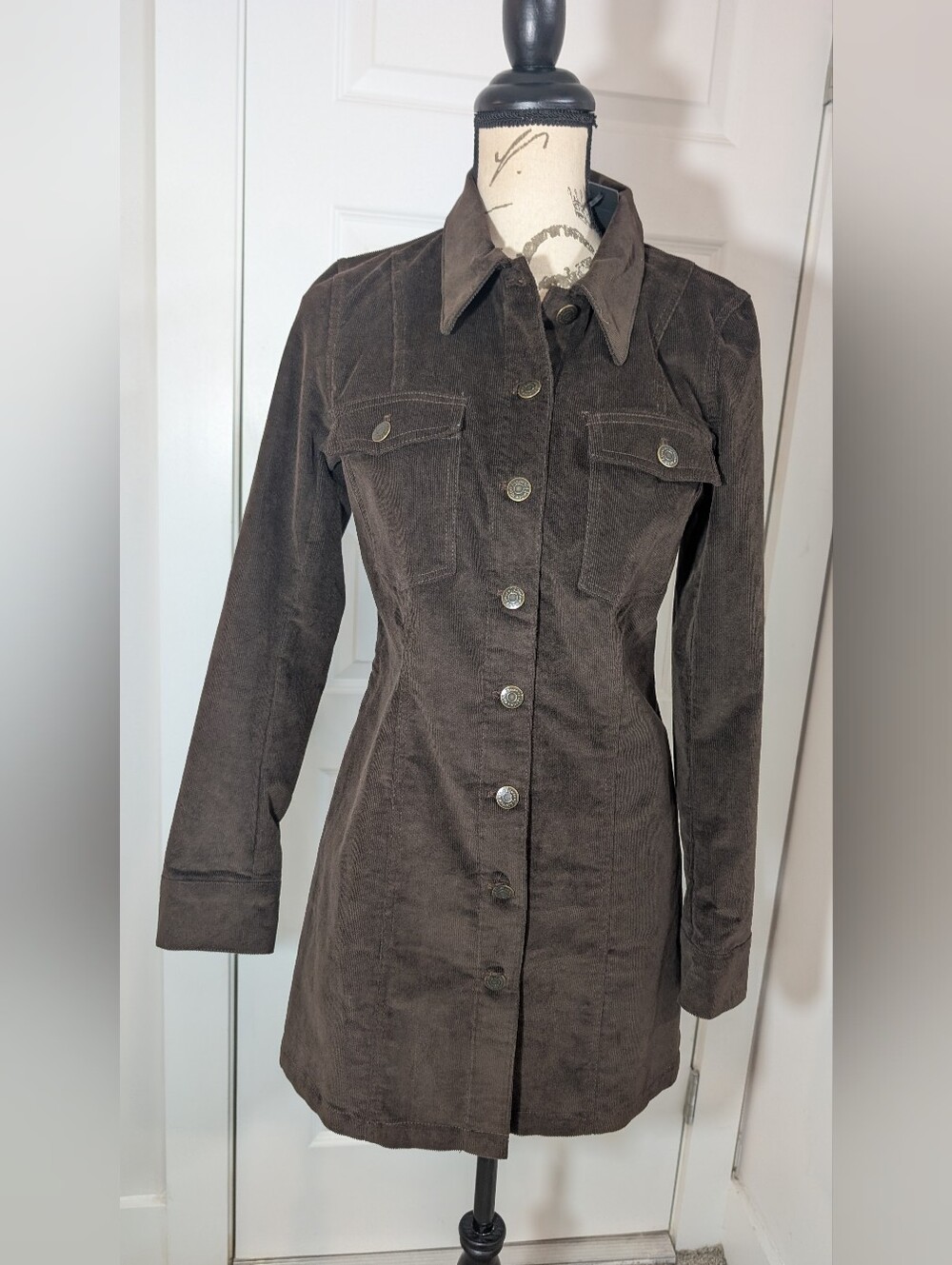 House of Harlow 1960 Corduroy Dress Or Coat in Brown Size S NWT